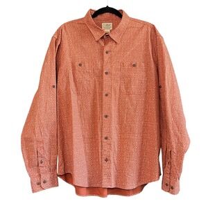 LL Bean Shirt Men Large Rust Button Up L/S Traditional Fit Top Style #516103